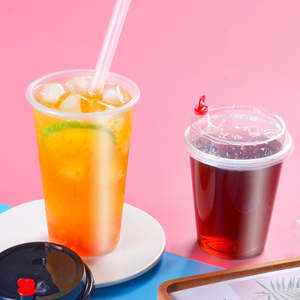 Gobelet à bulles jetable en plastique de qualité alimentaire à paroi simple de 12 à 32 oz en PP pour boissons froides comme le café glacé, le soda et le jus - Product Image 2