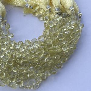 Cuentas de Cuarzo Limón Natural de 8mm 10mm 12mm, Forma de Corazón, Facetadas, Tipo Briolette, para Fabricación de Joyas, Collares y Pulseras, Último Modelo - Product Image 3
