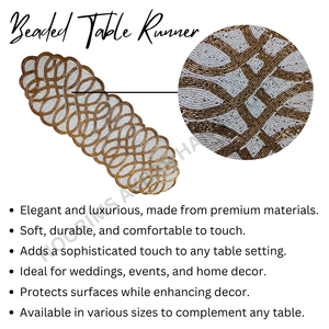 Camino de mesa con cuentas hecho a mano moderno con patrón bordado decorativo para el hogar para Decoración de mesa de comedor y accesorios de cocina - Product Image 4