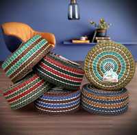 Topi Kufi Afghanistan Bordir Ringan Grosir - Topi Muslim Katun Poliester untuk Sholat, Aksesoris Islami Tradisional yang Sopan