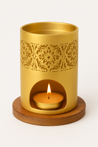 VENTA CALIENTE Portavelas de metal perforado dorado con luz de té Decoración de lujo para el hogar e iluminación moderna - Product Image 5