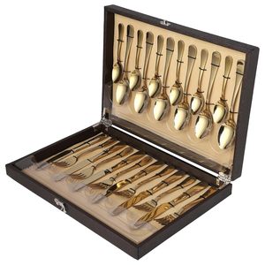 High Standard Stainless Steel Cutlery Set 6-Piece <b>Dinner</b> Spoon <b>Knife</b>/Butter <b>Knife</b> Fork Teaspoon Personal Gift Set - Product Image 1
