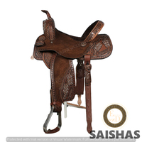 Selle de spectacle de rodéo en cuir véritable personnalisable haut de gamme, fabriquée à la main, légère et confortable pour la pratique du barrel racing