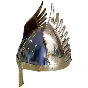 Casco de emperador de lujo de calidad Premium Medieval Norman Nasal King disfraz de Halloween forro de cuero ajustado timón - Product Image 3