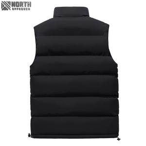 Men's High Street Style Winter Waistcoat Black Plaid Quilted Jacket Hood Stand Bubble Zipper Plus Size Waterproof Puffer <b>Vests</b> - Product Image 3