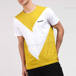T-shirt moulant en coton et Polyester pour homme, vêtement de sport, décontracté, uni, teint, à vendre - Product Image 5