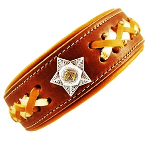 Exclusive 100% Genuine Leather Premium Quality Soft Padded <b>Dog</b> <b>Collar</b> Solid Concho Decoration Wholesale Manufacturer Supplier - Product Image 2