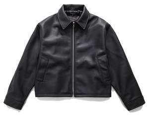 Veste en cuir sur mesure de haute qualité, coupe-vent épais, fermeture éclair, col montant personnalisé, étiquette de patch, vestes en cuir pour hommes - Product Image 3