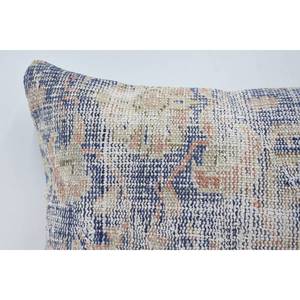 Gray Toile Vintage Pattern Patchwork Wool Kantha <b>Pillow</b> 16x24 Inch Woven Decorative Cushion - Product Image 2