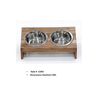 Prix d'usine direct mangeoire pour animaux de compagnie en bois avec support bol en bois surélevé à la mode acheter auprès de l'exportateur indien - Product Image 5