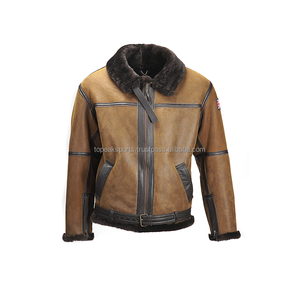 2026 OEM Latest Arrival Antique Brown Men's <b>Sheep</b> <b>Skin</b> <b>Jackets</b> Custom-Made High Quality Low Moq Plus-Size Winter Fashion <b>Jackets</b> - Product Image 1