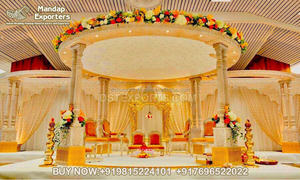 Blanco Maharani Doble Polo Boda Mandap Dreamy Temática Doble Polo Mandap Decoración Aspecto Exclusivo Boda India Malasia - Product Image 4