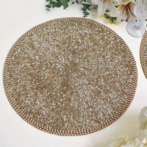 Tapis et sous-verres en perles de verre, décoration de table, sous-verres en perles, sous-verres pour tasses, sous-verres pour table à manger - Product Image 6