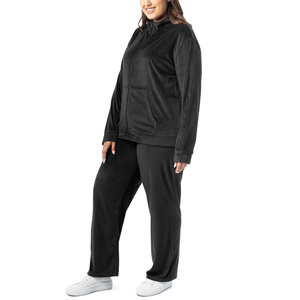Conjunto Deportivo de Terciopelo Térmico para Mujer, Dos Piezas, Sudadera con Capucha y Pantalones, Ropa de Invierno para Mujer, Logotipo Personalizado - Product Image 4