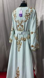 Wholesale Traditional Muslim Dress Elegant <b>Dubai</b> <b>Kaftan</b> Maxi Dress with Veil for Women Latest Accessory Design - Product Image 4