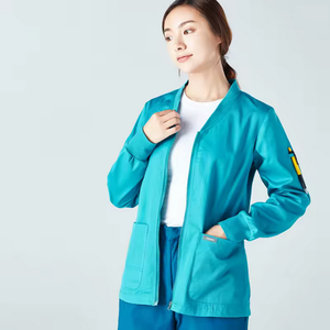 Customizable Logo Unisex Hospital Use <b>Scrub</b> Jacket Uniform with Practical Pockets Made From Jersey Fabric - Product Image 4
