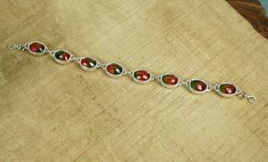 Pulsera Ajustable de Plata de Ley 925 con Piedra Preciosa Ovalada de Cuarzo Sandía, Joyería Hecha a Mano para Mujer, Regalo de Moda - Product Image 3