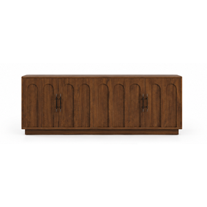 Buffet en bois massif avec portes à panneaux arqués et poignées décoratives pour salle à manger, hôtel, intérieur - Product Image 1