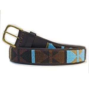 Custom logo Seed <b>Beaded</b> and Leather Embroidered Belts for Premium Quality Wholesale Belts <b>Beaded</b> Embroidery <b>Waist</b> Belts - Product Image 3