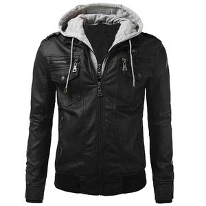 Vêtements en cuir en gros, vestes en cuir PU pour hommes, design élégant et tendance, logo personnalisé, broderie, vestes en cuir pleine fleur pour hommes - Product Image 5