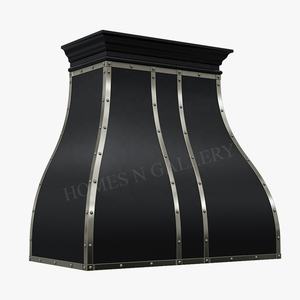 โครงเหล็กสแตนเลสติดผนังกั้นไฟสีดำดีไซน์หรูหราล่าสุดมีฝากระโปรงมีฝากระโปรงปล่องไฟ - Product Image 4