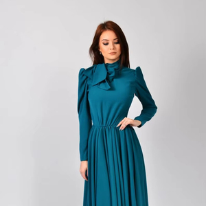 Full sleeves Women Clothes o- Neck Evening Dress Women Gown with Bridal Gown for Export for the party - Product Image 1