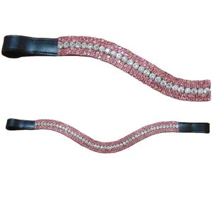 MEGA Bling กว้างพิเศษสำหรับกีฬาขี่ม้าสายหนังสีน้ำตาลแวววาวสีชมพู - Product Image 1