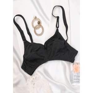 Paquete de 2 (piel y negro)-Jazmín-Sujetador de algodón de punto sin aros sin relleno - Product Image 1