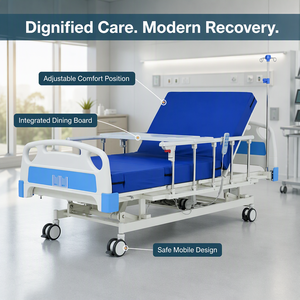 Lit médical électrique à trois fonctions pour soins intensifs, lit de soins infirmiers réglable pour patients, équipement médical - Product Image 2