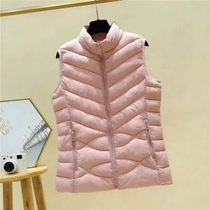 2024 nueva chaqueta sin mangas delgada para mujer Otoño Invierno Chaleco de plumón de pato ultraligero a prueba de viento cálido Puffer impreso técnicas - Product Image 5