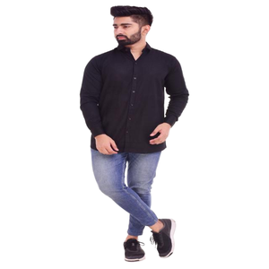 Chemises pour hommes blanches 100% coton respirantes et écologiques, légères et confortables, disponibles en plusieurs tailles, vert et beige - Product Image 6