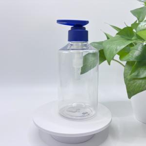 ब्लू पंप डिस्पेंसर कस्टम लोगो हैंड सैनिटाइज़र कंटेनर के साथ थोक 500 मिलीलीटर स्पष्ट पालतू बोतलें घर और वाणिज्यिक उपयोग के लिए - Product Image 3