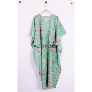 Robe de soirée formelle pour femmes africaines, kaftan ethnique mi-long, 100% coton lavable, taille naturelle, col en V, manches courtes - Product Image 6