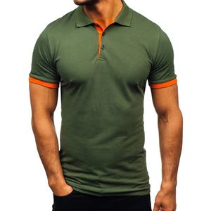 Camisa de Golf para Hombre con Logotipo Personalizado Antiarrugas, Diseño Verde Sólido, 100% Algodón, Manga Corta - Product Image 1