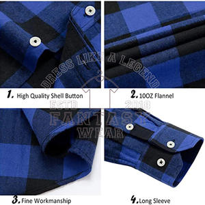 Camisa a Cuadros de Algodón Puro para Hombre, Marca FANTASY WEAR OEM 2026, Premium y de Alta Calidad para Verano, con Diseño y Logotipo Personalizados - Product Image 4