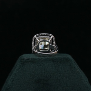 Dernière conception personnalisée jaune coussin coupe laboratoire diamant cultivé 18KT solide or blanc bijoux IGI certifié Bling bague de fiançailles pour - Product Image 4