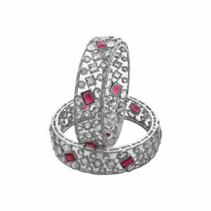 Modern Luxury Silver Reverse AD Design Fashion Bracelets Unique Brass Silver Plated <b>Bangles</b> <b>Set</b> - Product Image 2