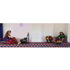 Punjabi mariage fibre dame Statues traditionnel Punjabi Culture Statue mariage Bienvenue Statues USA mariage décoration entrée - Product Image 1