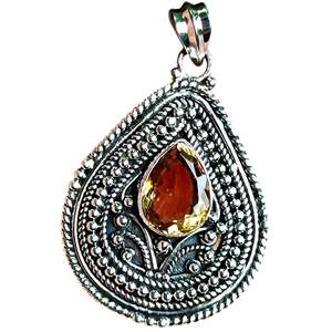 Pendentif artisanal en argent sterling 925 avec citrine jaune de Navya Craft, bijou en pierre précieuse, pierre de naissance de novembre, idéal pour un cadeau de Noël - Product Image 2