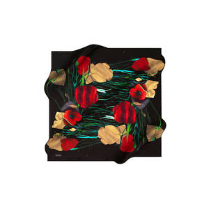 Vintage Designer Digital Print Floral Silk <b>Scarf</b> for Spring Summer Winter - Product Image 1