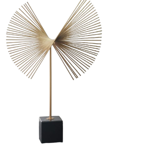 Sculpture de table d'art en métal doré de ferme de style campagne unique Accents décoratifs intérieurs Artisanat en métal - Product Image 1