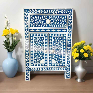 Handmade Modern Classic <b>Vintage</b> Bone Inlay End Table Drum Side Table <b>Stool</b> Home Use India Coffee Table - Product Image 5