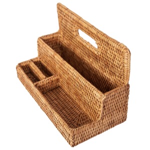Rattan Standing Stationary Sorter Handmade Storage Basket Wholesale eco-friendly Made in Viet Nam - Product Image 2