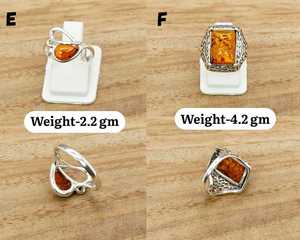 92.5 Silver <b>ring</b> Statement Baltic <b>Amber</b> <b>Ring</b> Boho Jewelry Gift For Her - Product Image 3