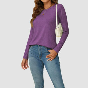 2025 Best Quality Fashionable Casual Wear <b>Women</b> T-<b>Shirt</b> Adult <b>Long</b> Sleeves <b>Women</b> T-<b>Shirt</b> Loose fit 100% cotton - Product Image 4