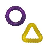 Jouet à mâcher circulaire en plastique durable pour chiens, avec fonction couineuse et facile à mâcher, jouet pour animaux qui nettoie les dents, en promotion