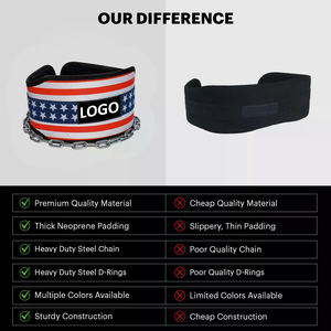 Ceinture de musculation en néoprène personnalisée avec logo, offre un soutien lombaire et des fonctions de traction avec chaîne en acier - Product Image 2