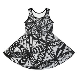 Orisun IV ragazze senza maniche prendisole (AOP) Casual festa dolce stile per 6-10 anni modello solido ODM vestito per bambini - Product Image 2