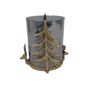 Decoración de iluminación de mesa, nuevo diseño de Metal/vidrio, portavelas de luz de té, acabado dorado para el hogar, Navidad, hecho a mano - Product Image 2