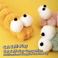 Jouet interactif en peluche pour chat, peluche de chat en forme de chenille, jouets interactifs pour chats d'intérieur, jouets de mouvement interactifs pour animaux de compagnie, vente en gros